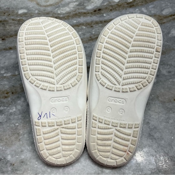 CROCS Classic Slides Sandals White Slip On Kids Shoes Toddler C 12 - Picture 7 of 8